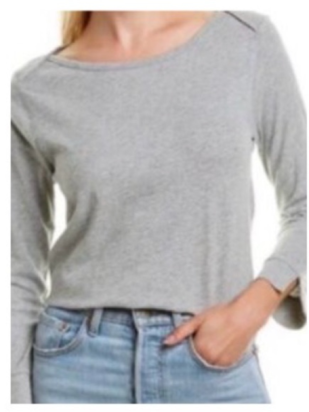 J. Crew Gray Boatneck Slub Tee XXS